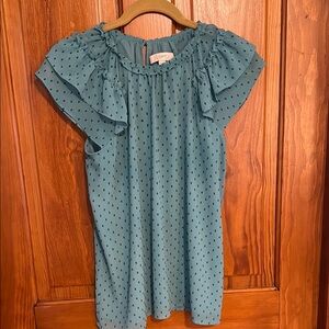 LOFT Ruffle Sleeve top XS Xsmall